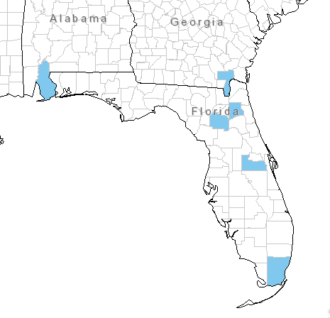 The range of Arachis glabrata